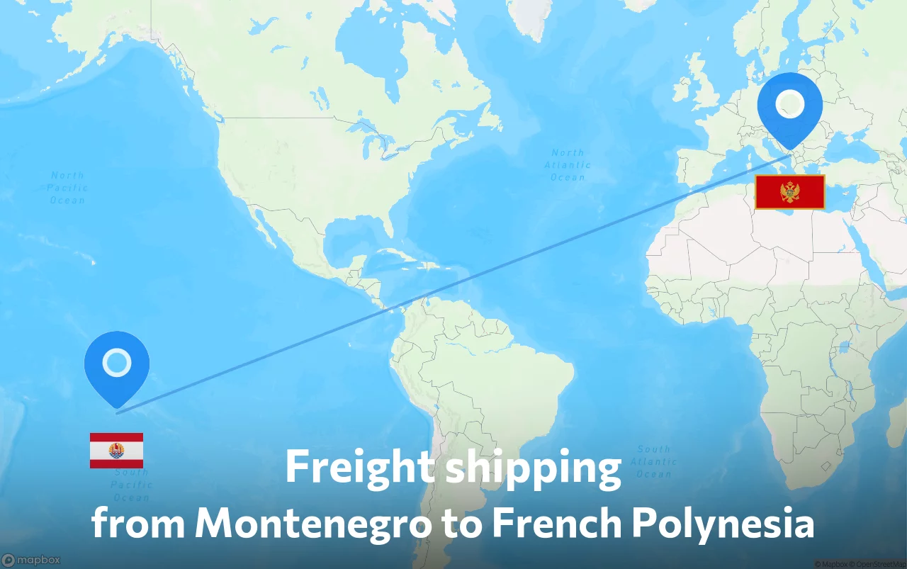 Shipping route from Montenegro to French Polynesia