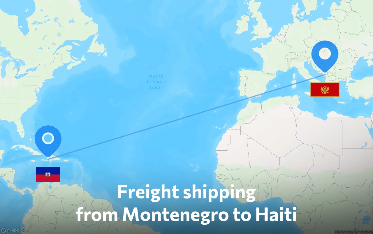 Shipping route from Montenegro to Haiti