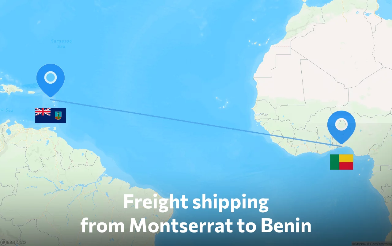 Shipping route from Montserrat to Benin