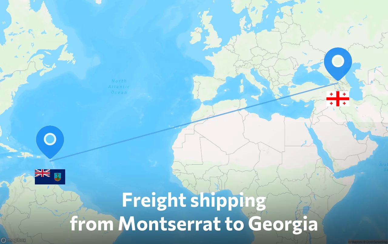 Shipping route from Montserrat to Georgia