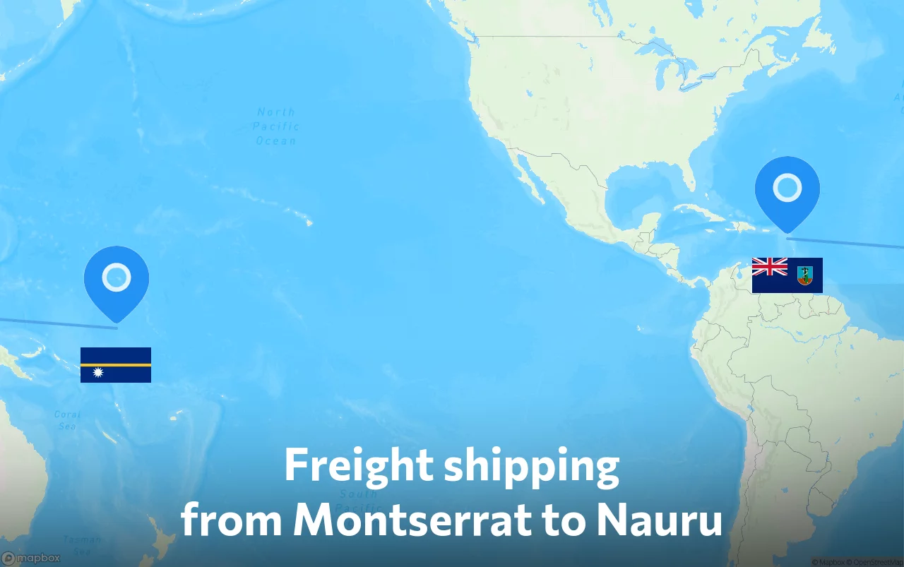 Shipping route from Montserrat to Nauru