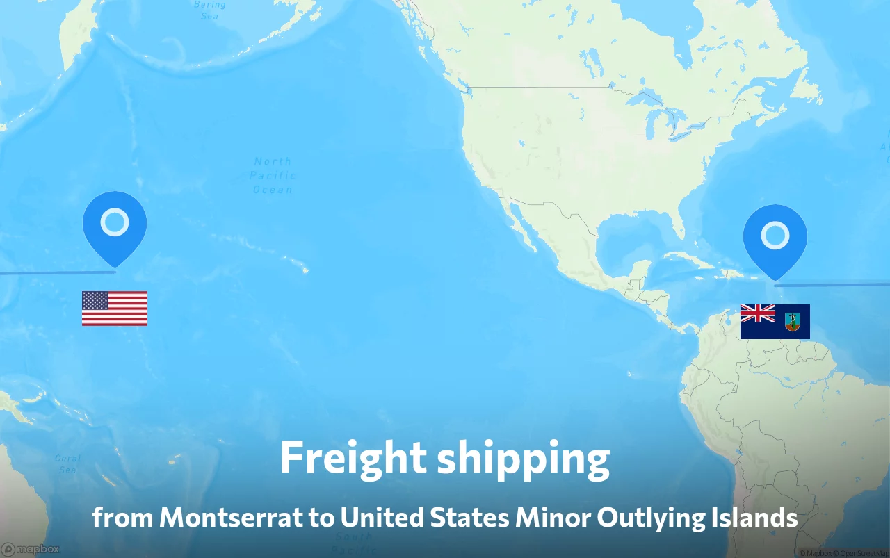 Shipping route from Montserrat to United States Minor Outlying Islands