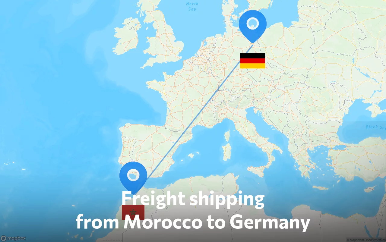 Shipping route from Morocco to Germany