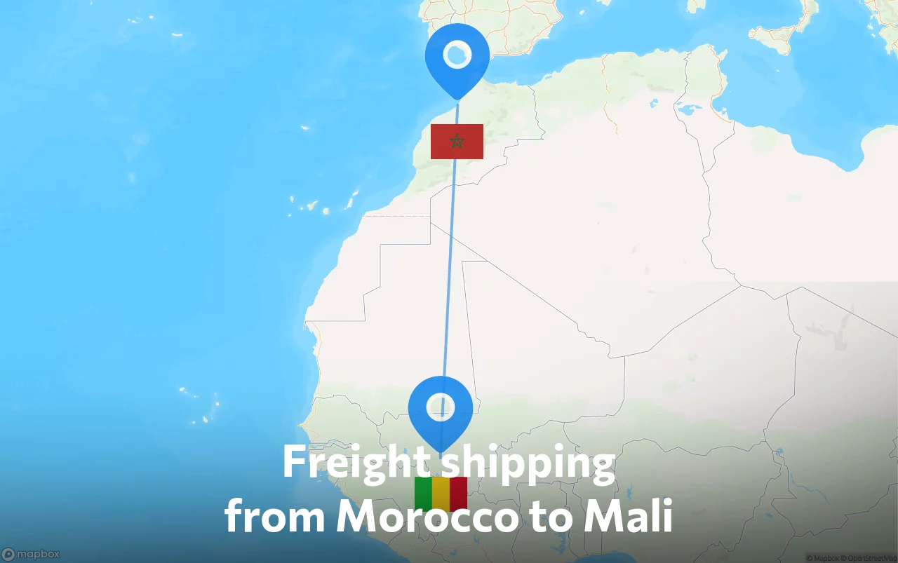 Shipping route from Morocco to Mali