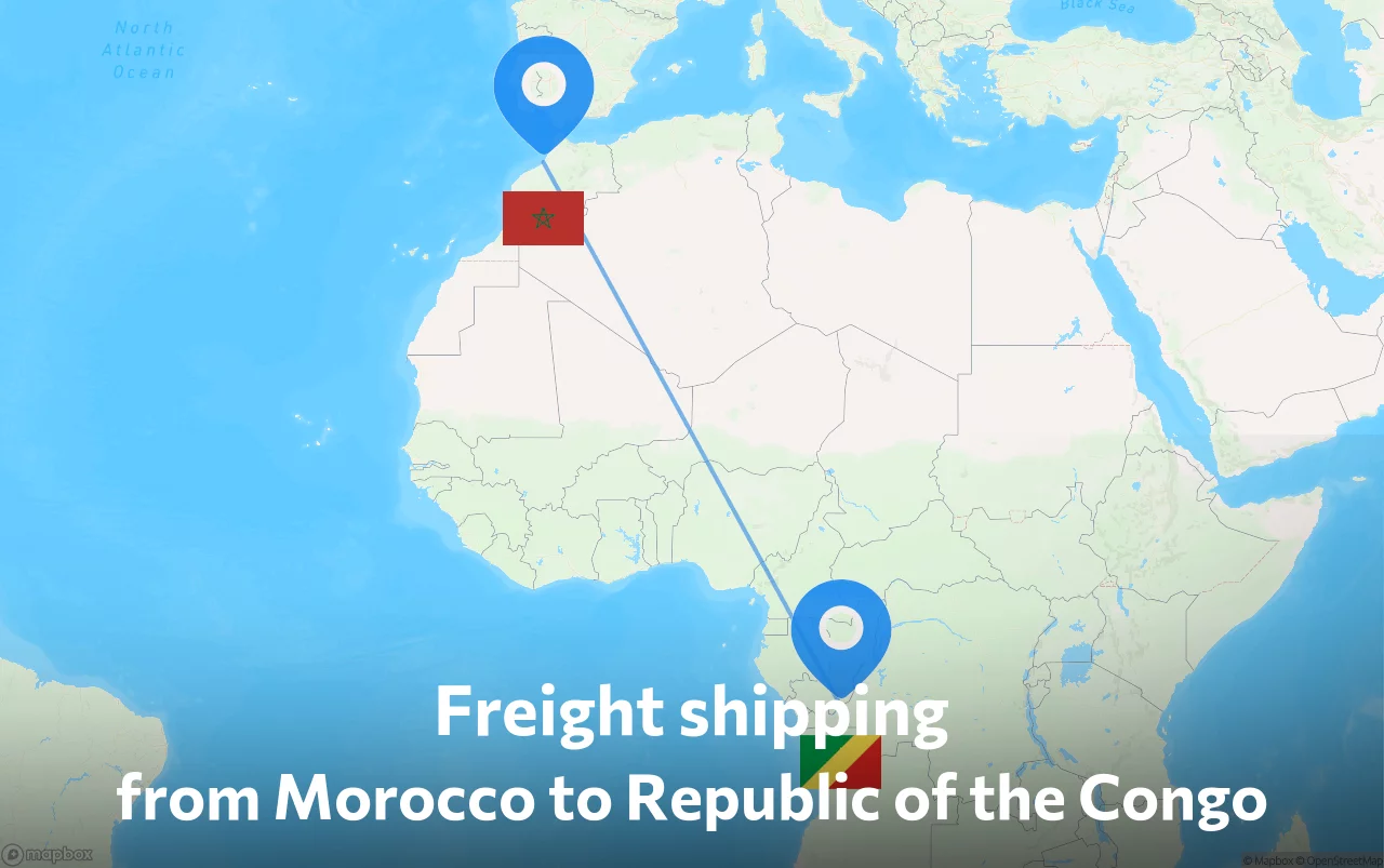 Shipping route from Morocco to Republic of the Congo