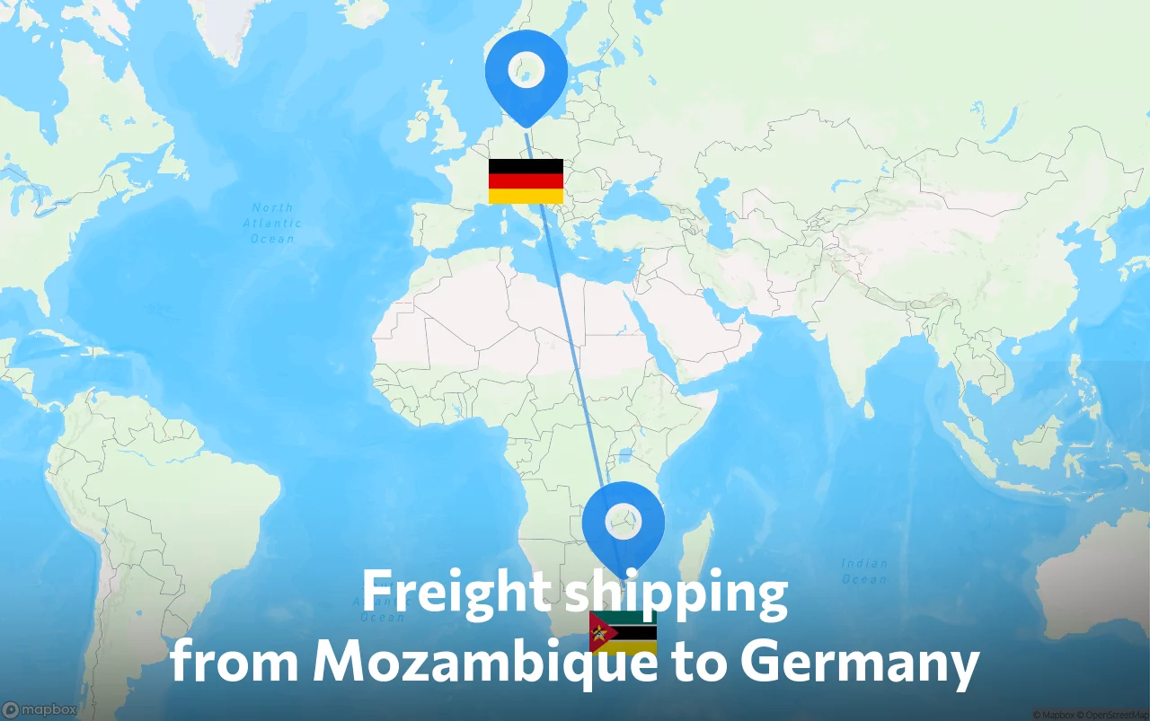 Shipping route from Mozambique to Germany