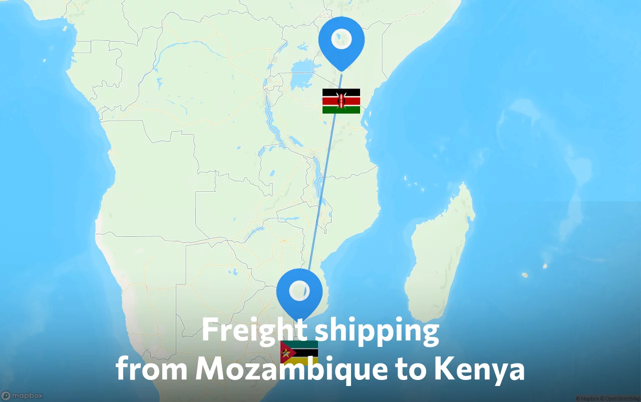 Shipping route from Mozambique to Kenya