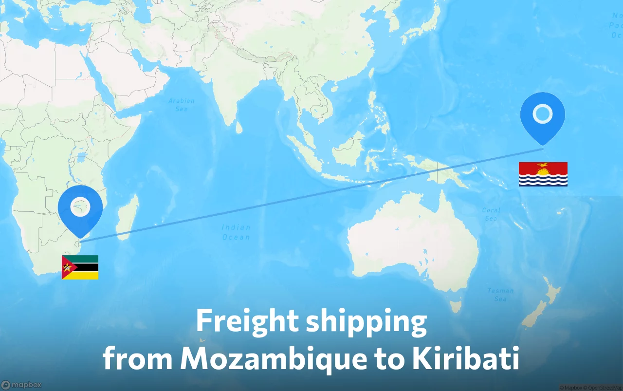Shipping route from Mozambique to Kiribati