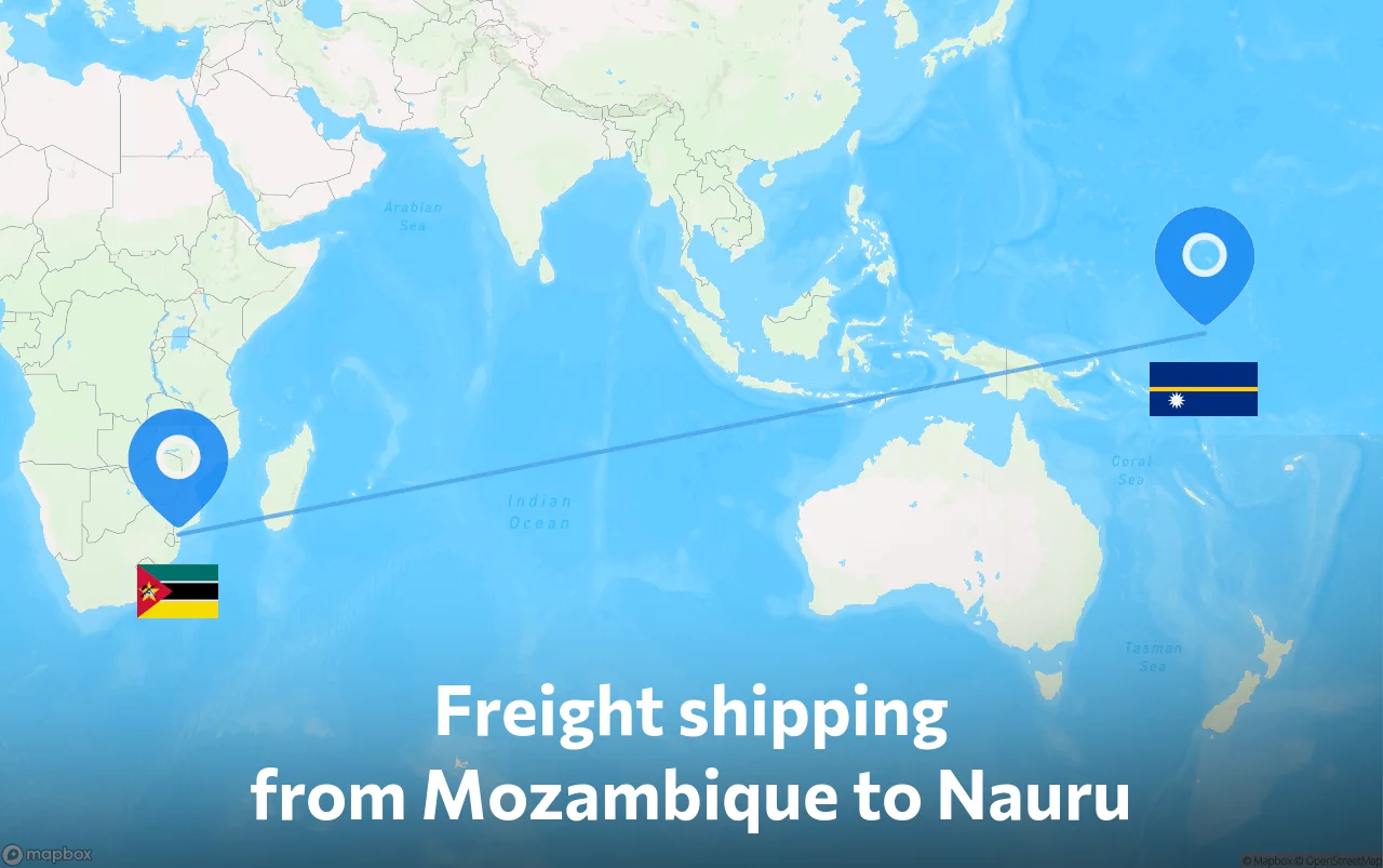 Shipping route from Mozambique to Nauru