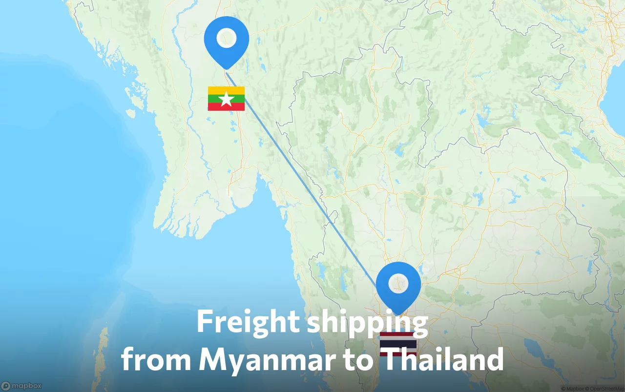 Shipping route from Myanmar to Thailand