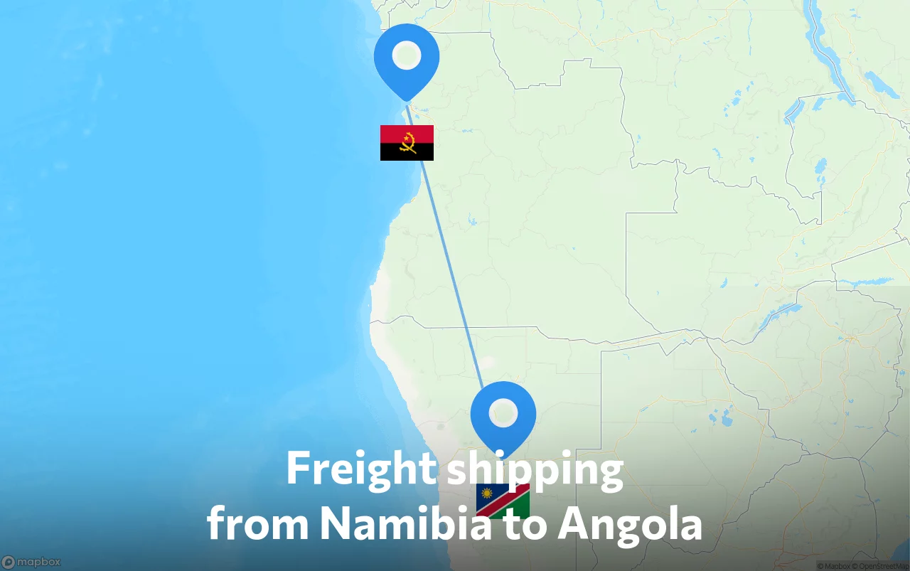 Shipping route from Namibia to Angola