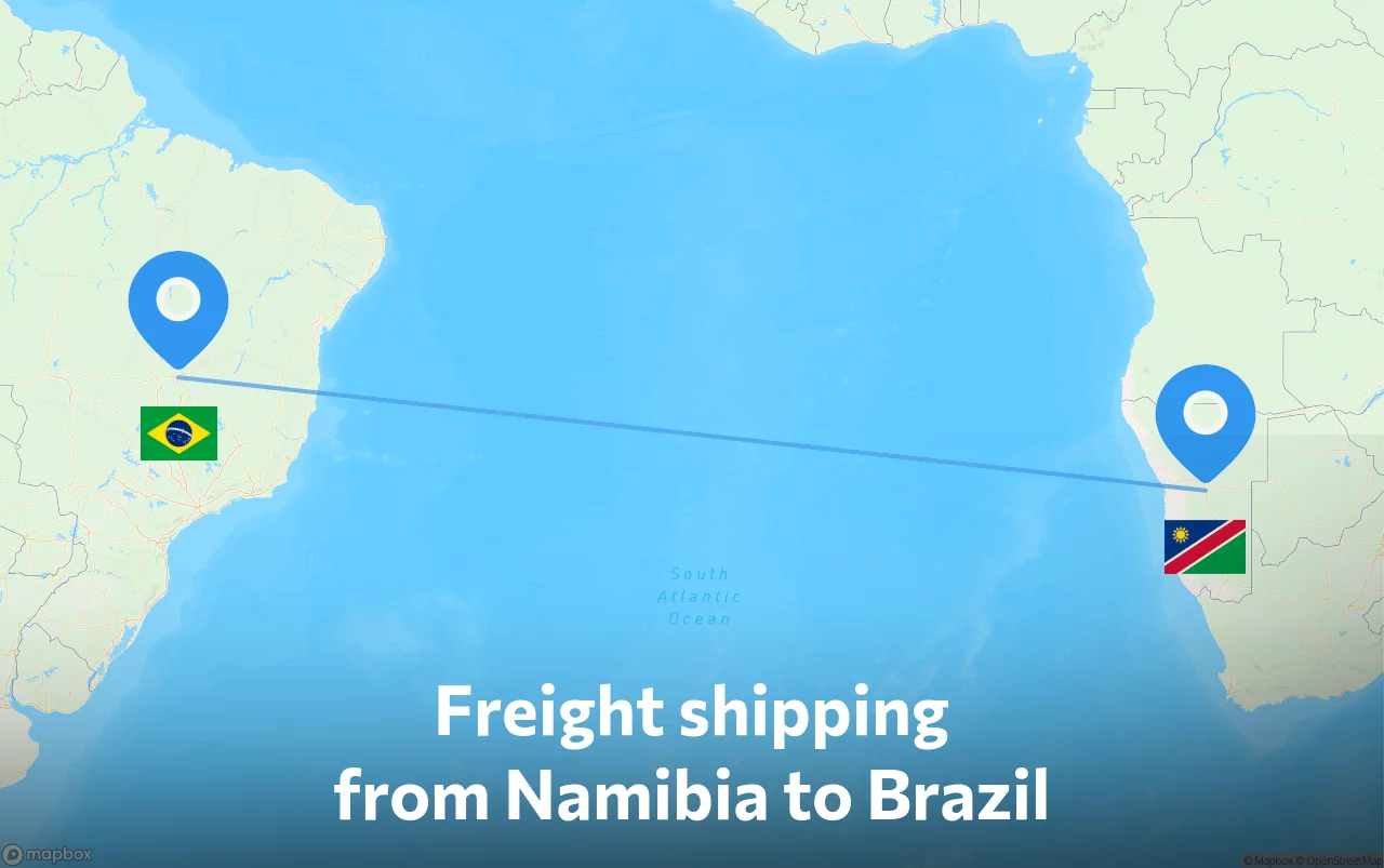 Shipping route from Namibia to Brazil