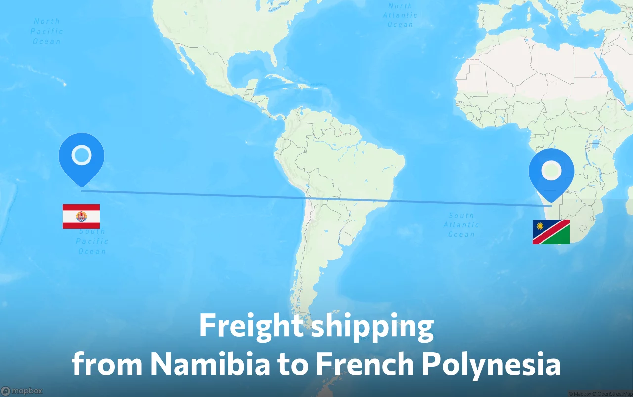 Shipping route from Namibia to French Polynesia