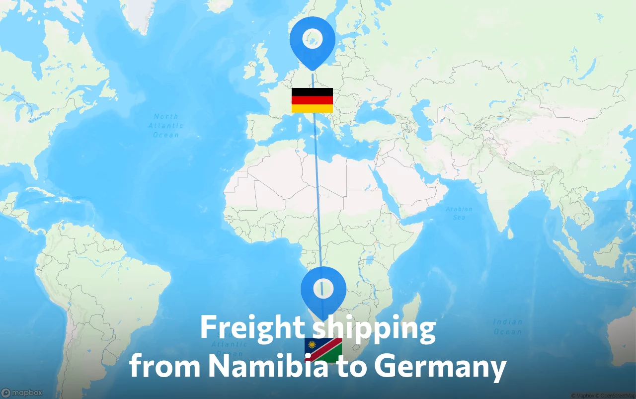 Shipping route from Namibia to Germany