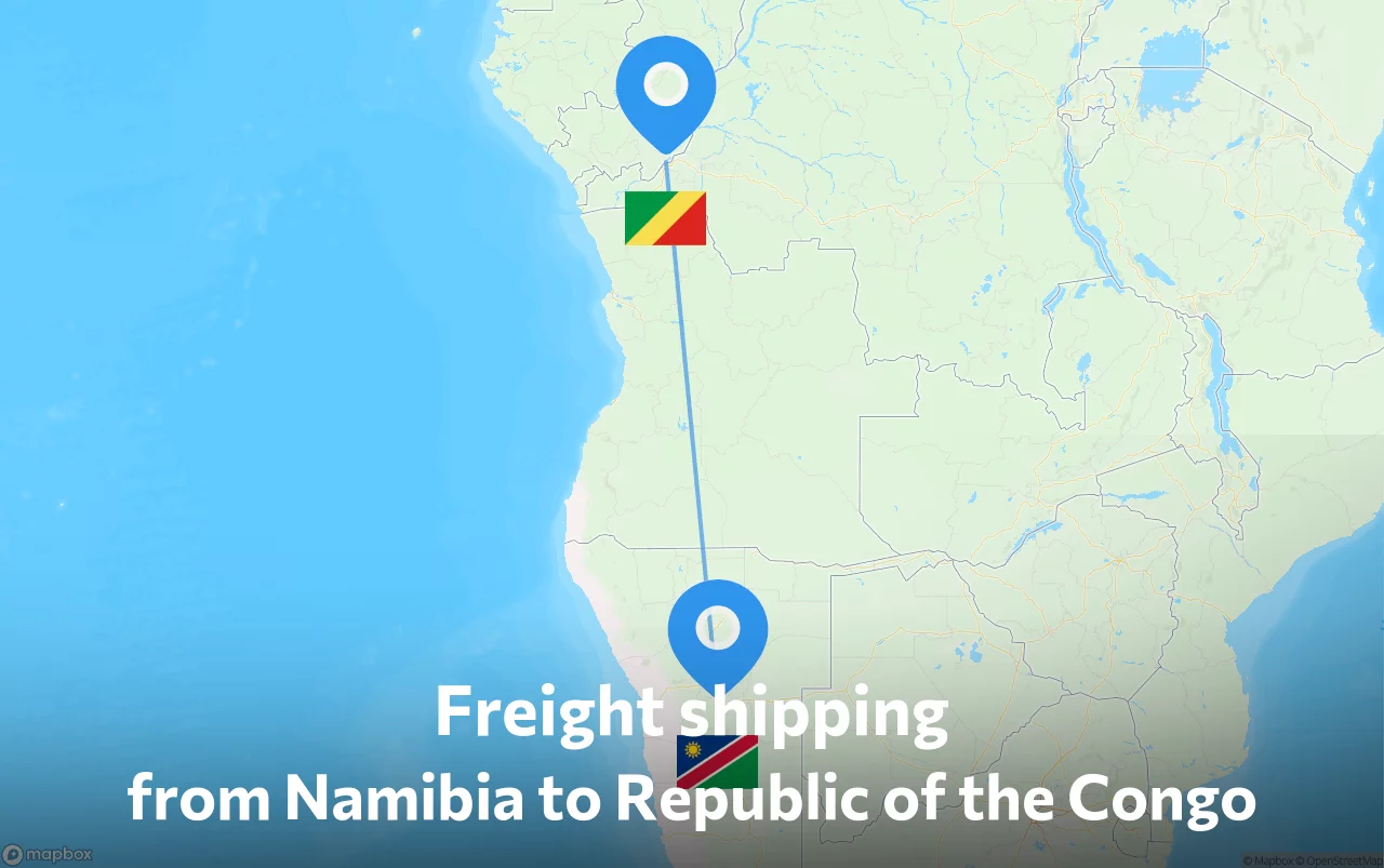 Shipping route from Namibia to Republic of the Congo