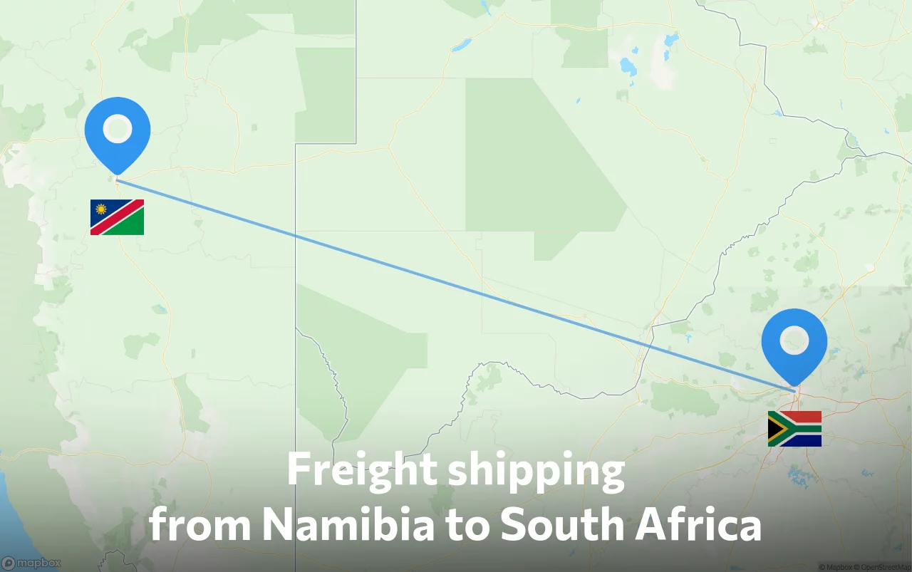 Shipping route from Namibia to South Africa