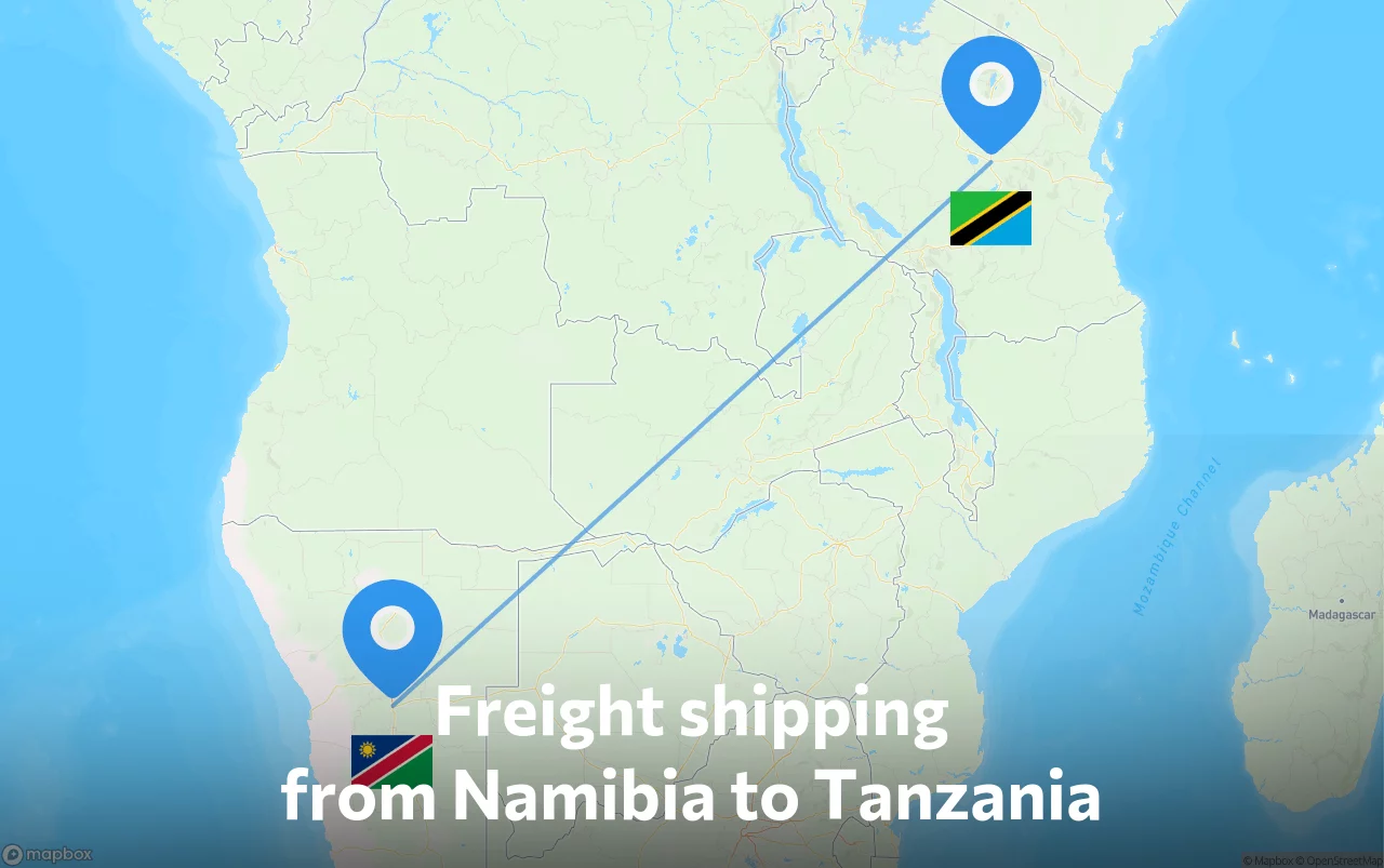 Shipping route from Namibia to Tanzania