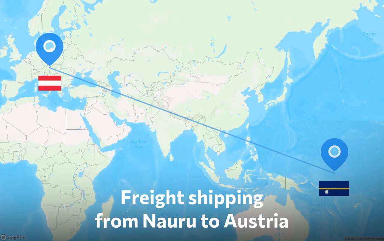 Shipping route from Nauru to Austria