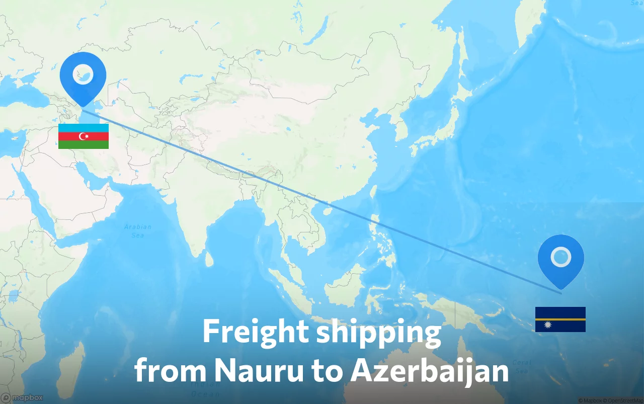 Shipping route from Nauru to Azerbaijan