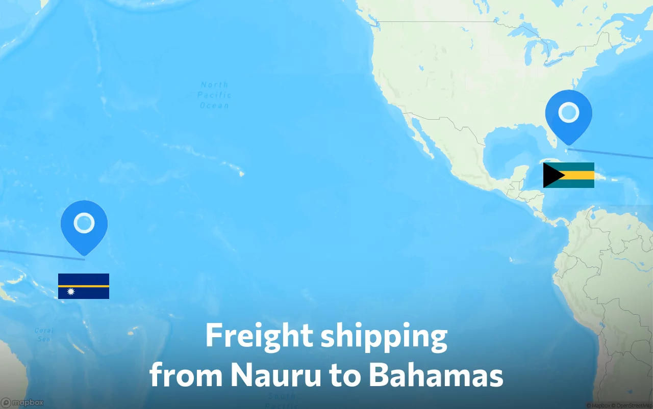 Shipping route from Nauru to Bahamas