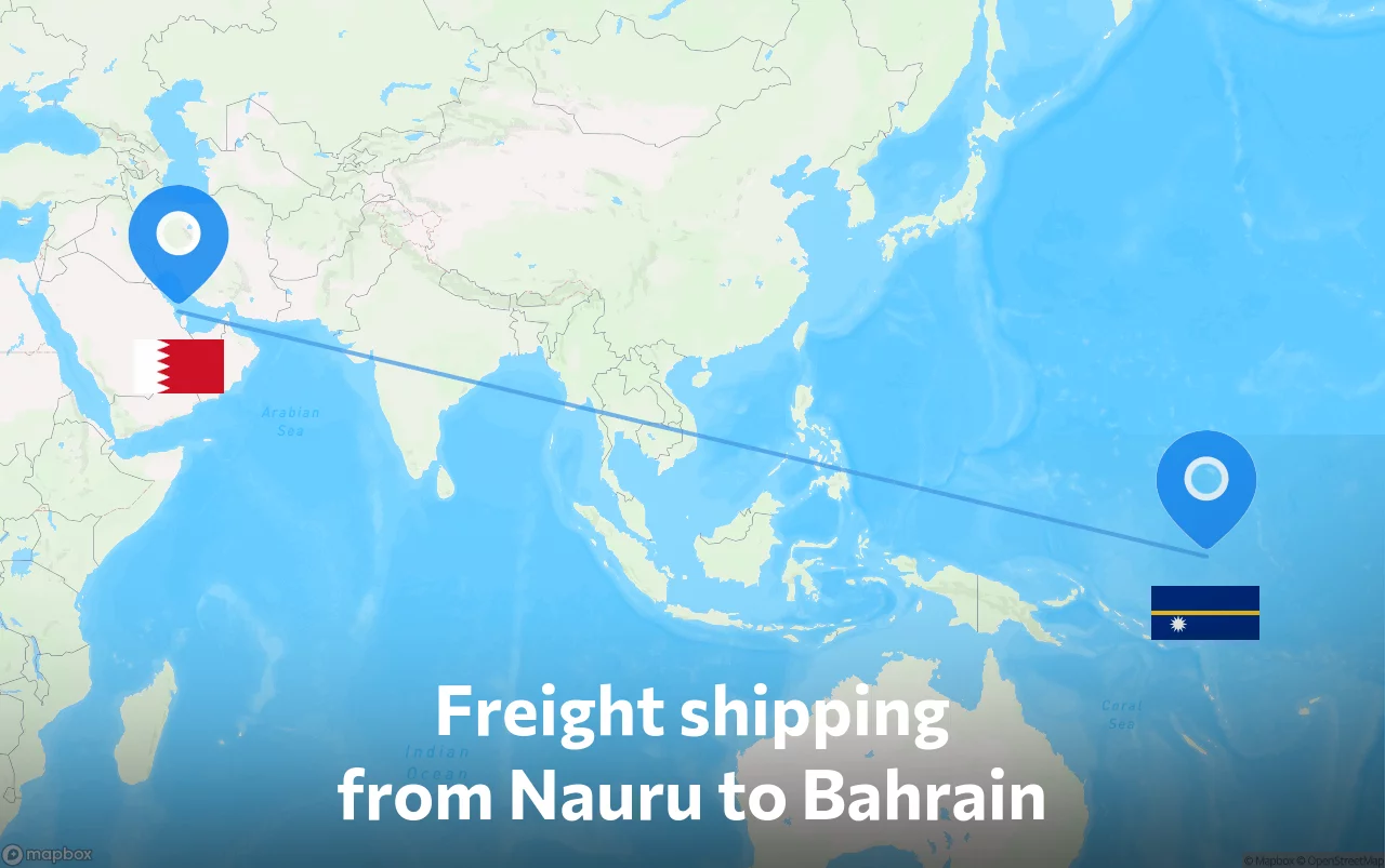 Shipping route from Nauru to Bahrain