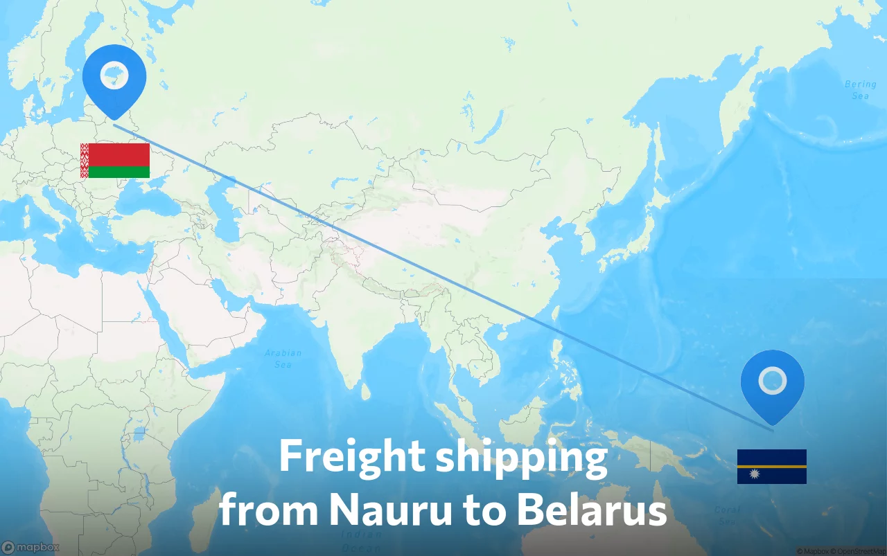 Shipping route from Nauru to Belarus