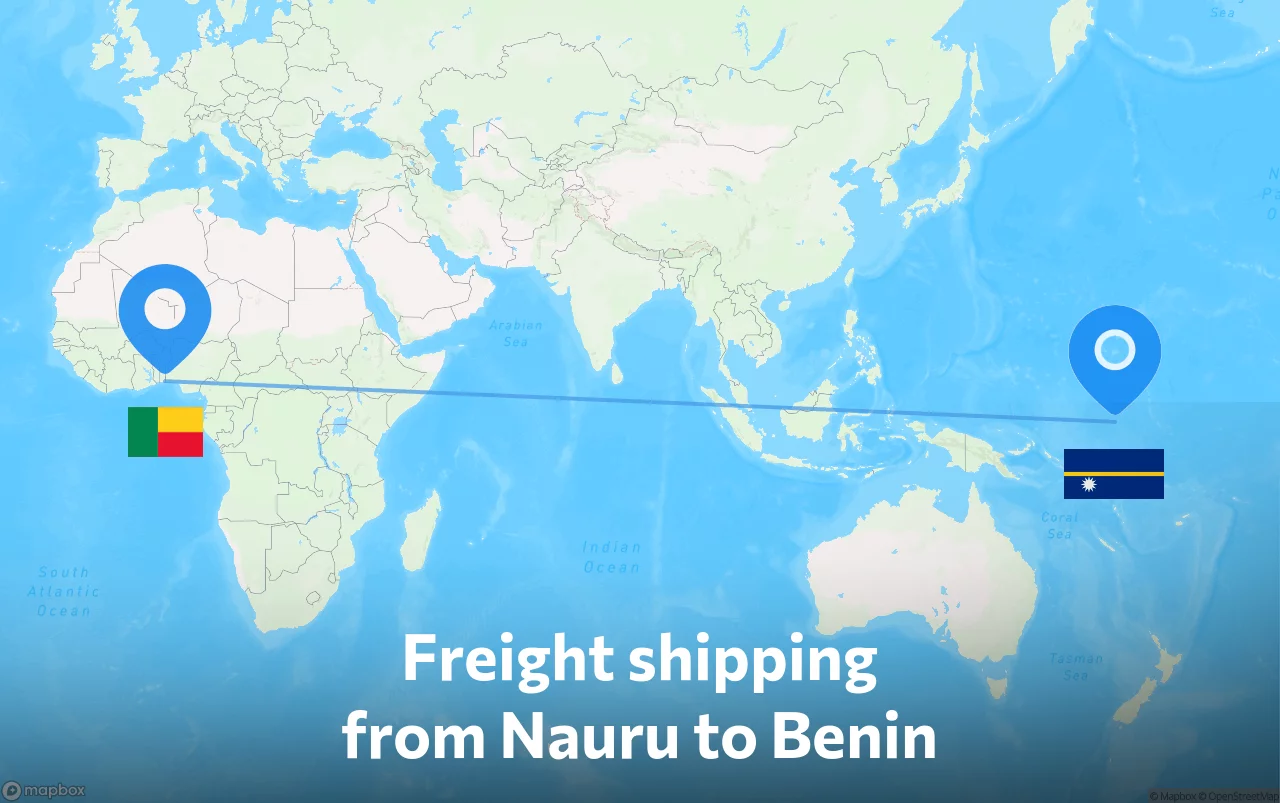 Shipping route from Nauru to Benin