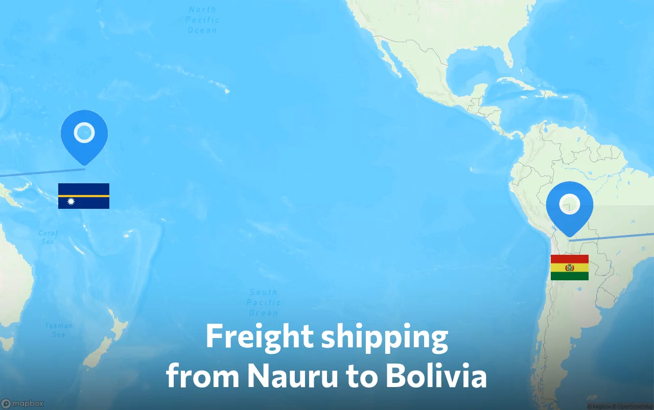 Shipping route from Nauru to Bolivia