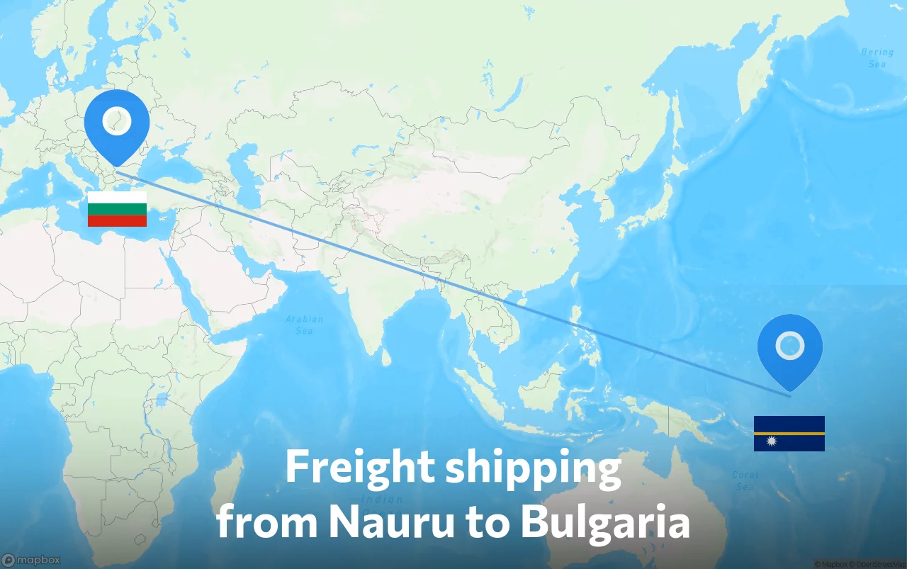 Shipping route from Nauru to Bulgaria