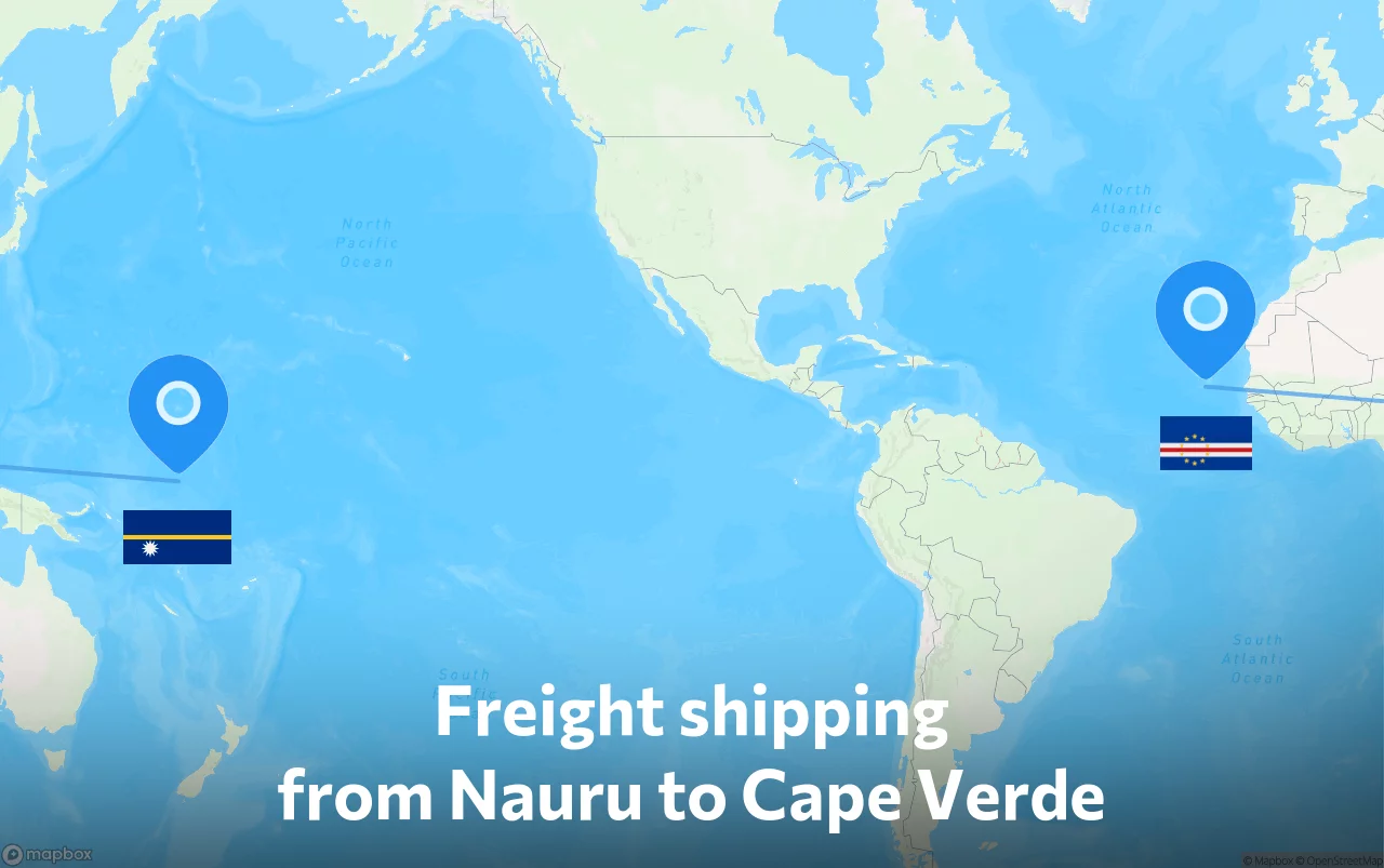 Shipping route from Nauru to Cape Verde