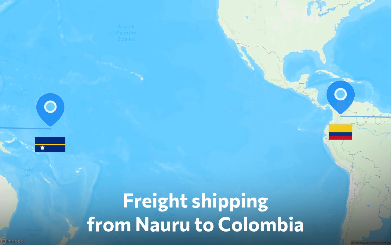 Shipping route from Nauru to Colombia