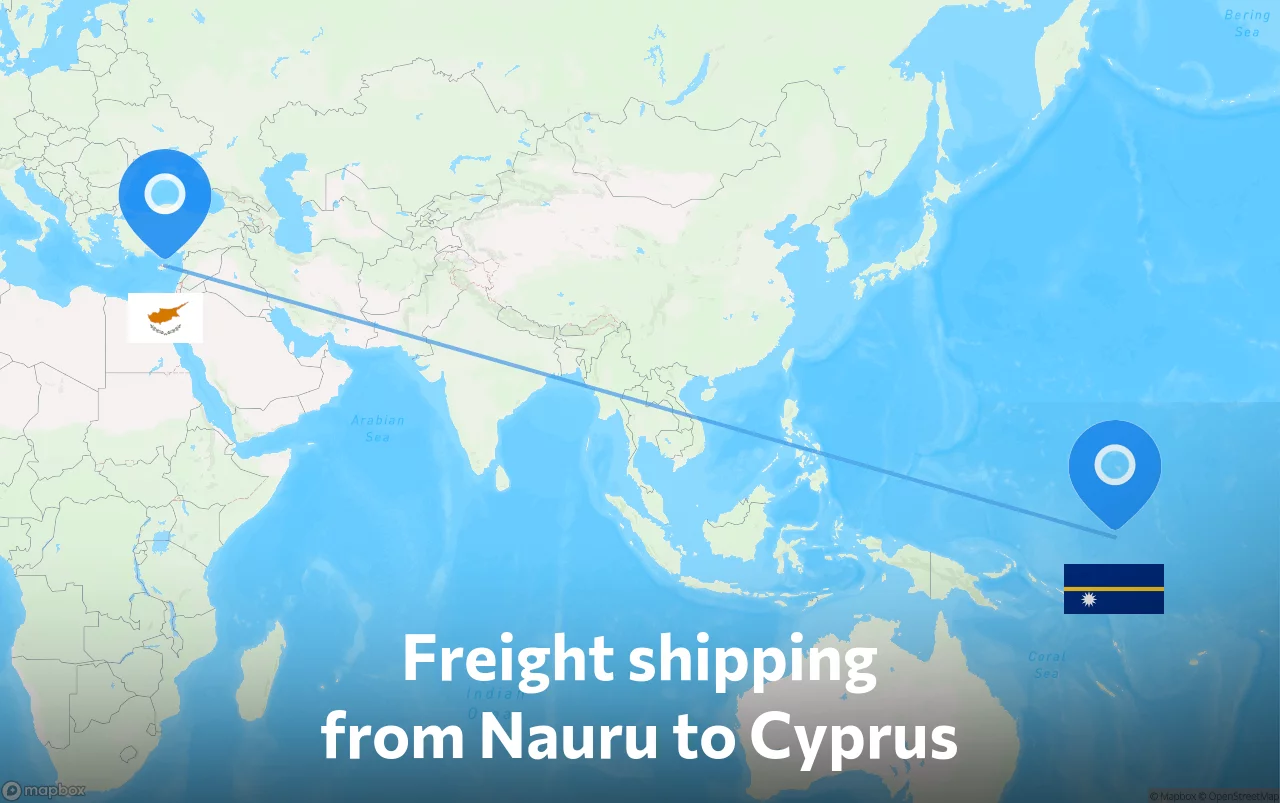 Shipping route from Nauru to Cyprus