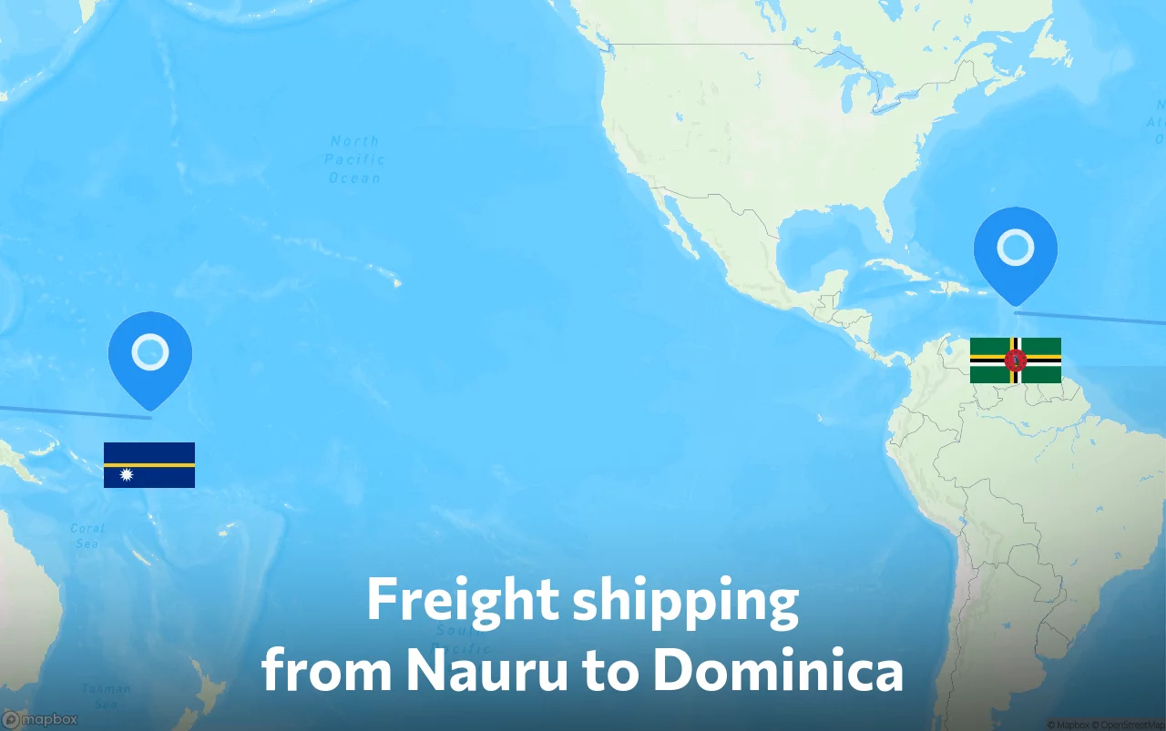 Shipping route from Nauru to Dominica