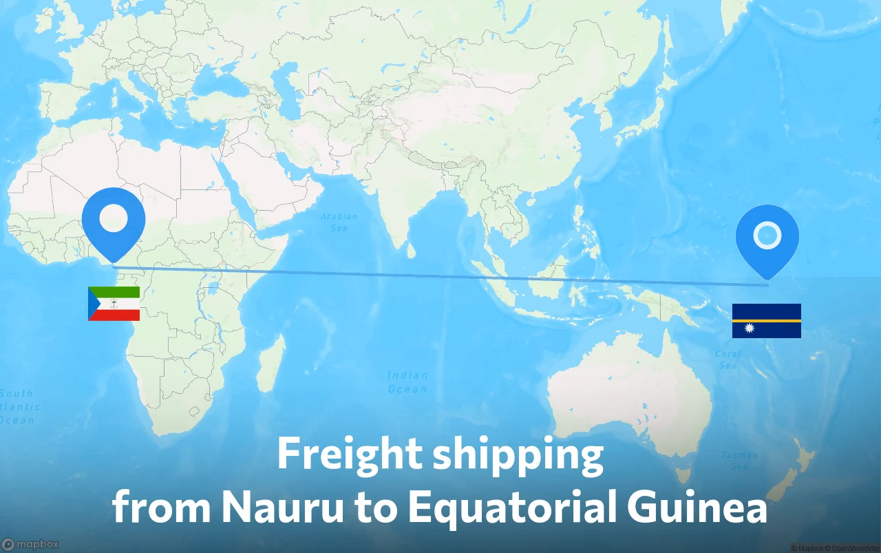 Shipping route from Nauru to Equatorial Guinea
