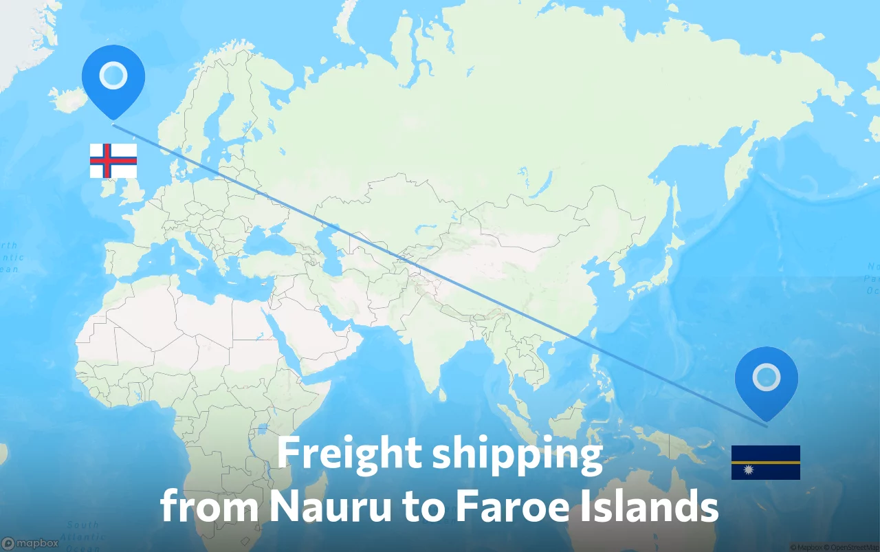 Shipping route from Nauru to Faroe Islands