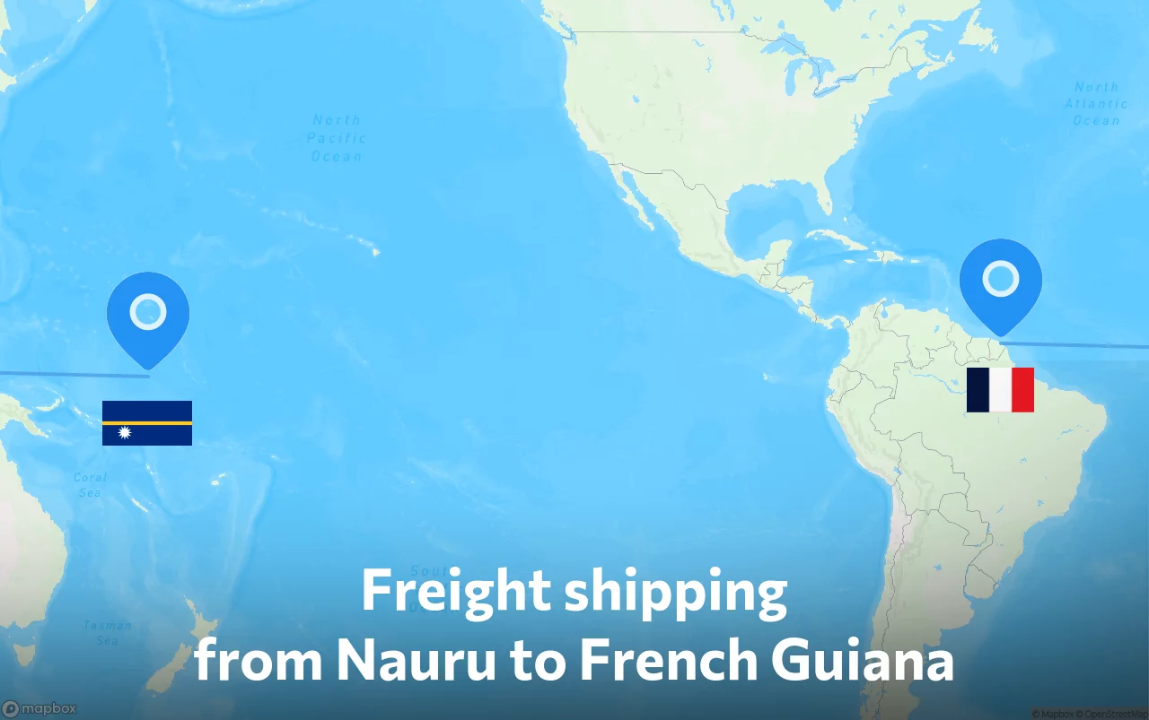 Shipping route from Nauru to French Guiana