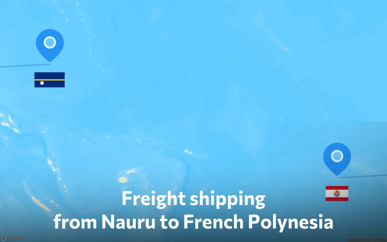 Shipping route from Nauru to French Polynesia
