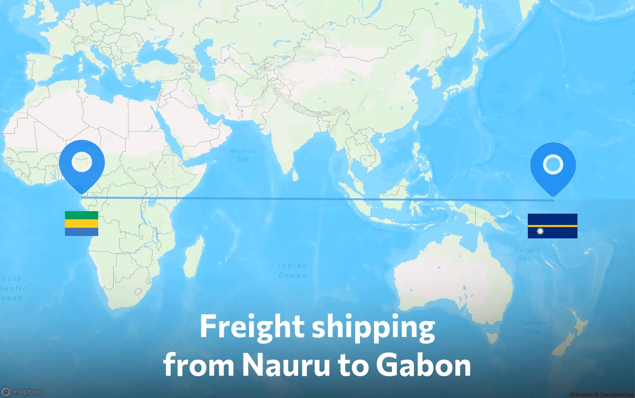 Shipping route from Nauru to Gabon