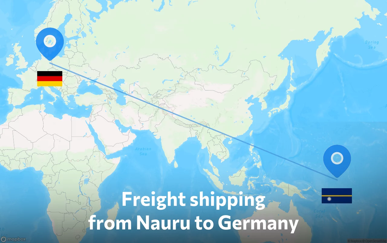 Shipping route from Nauru to Germany