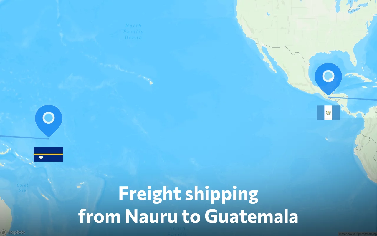 Shipping route from Nauru to Guatemala