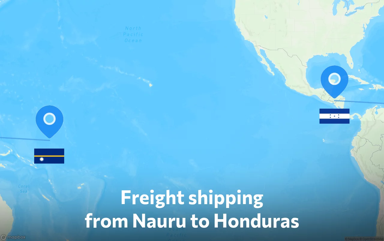 Shipping route from Nauru to Honduras