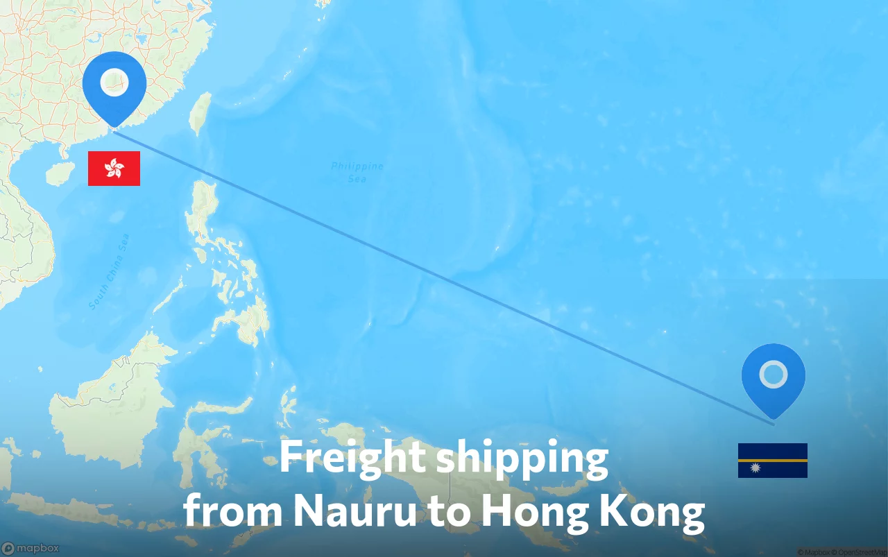 Shipping route from Nauru to Hong Kong