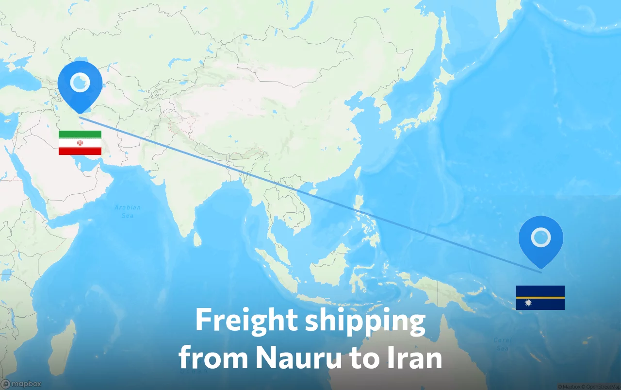 Shipping route from Nauru to Iran