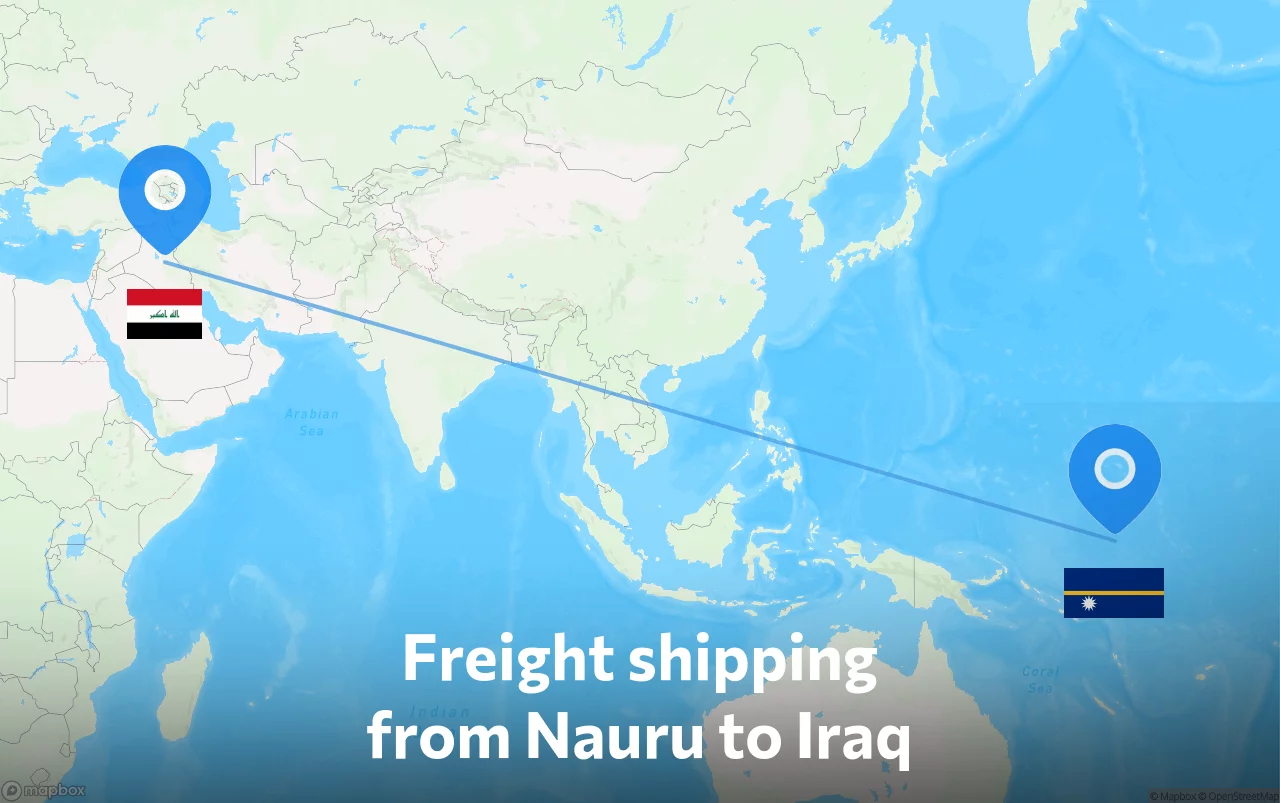 Shipping route from Nauru to Iraq