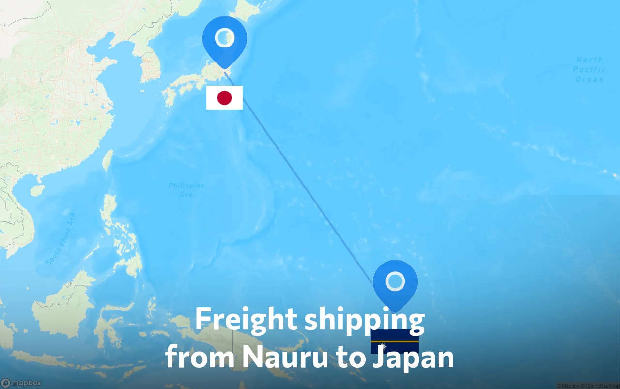 Shipping route from Nauru to Japan