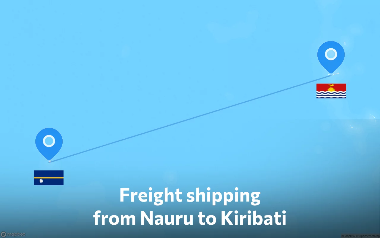 Shipping route from Nauru to Kiribati