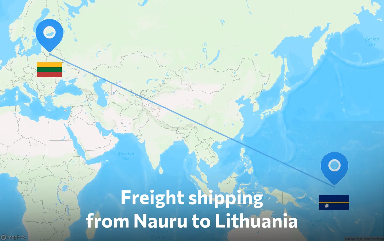 Shipping route from Nauru to Lithuania