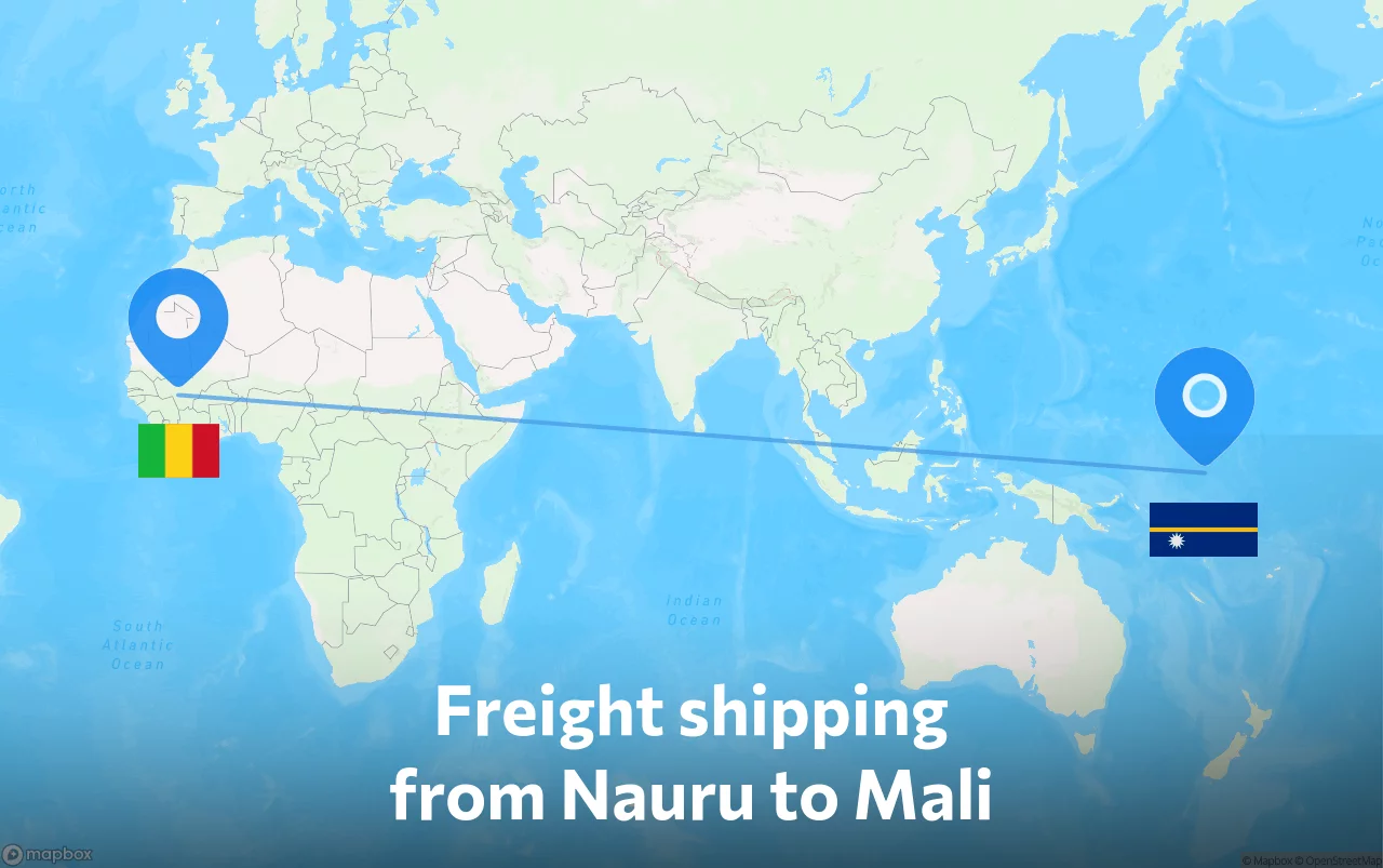 Shipping route from Nauru to Mali