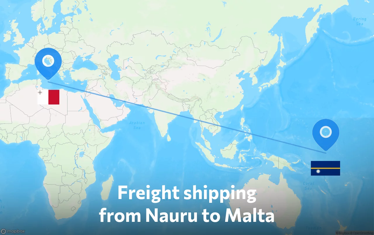 Shipping route from Nauru to Malta