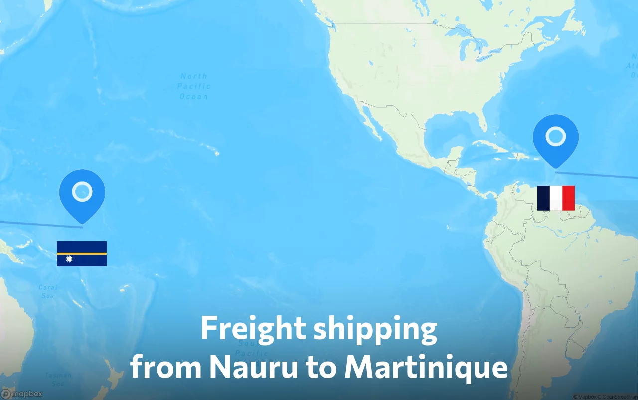 Shipping route from Nauru to Martinique